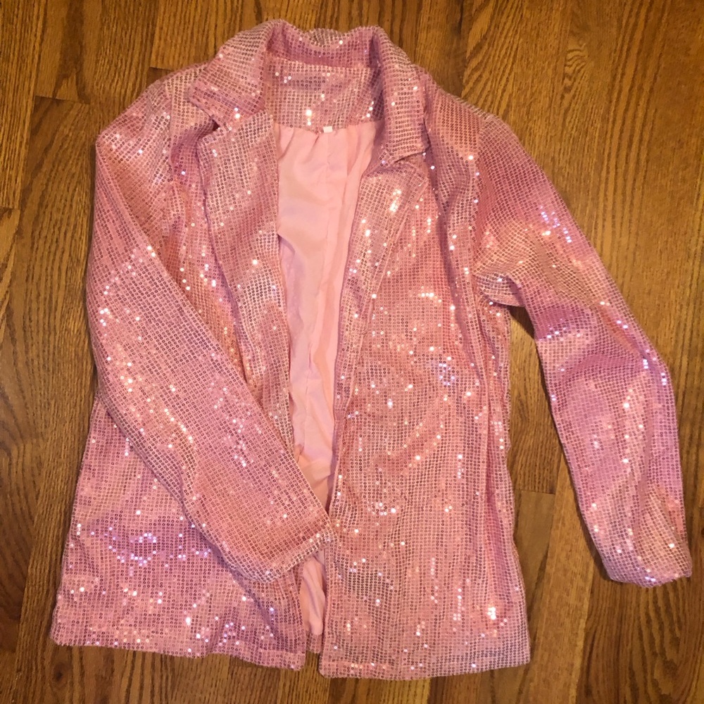 Pink sequin blazer